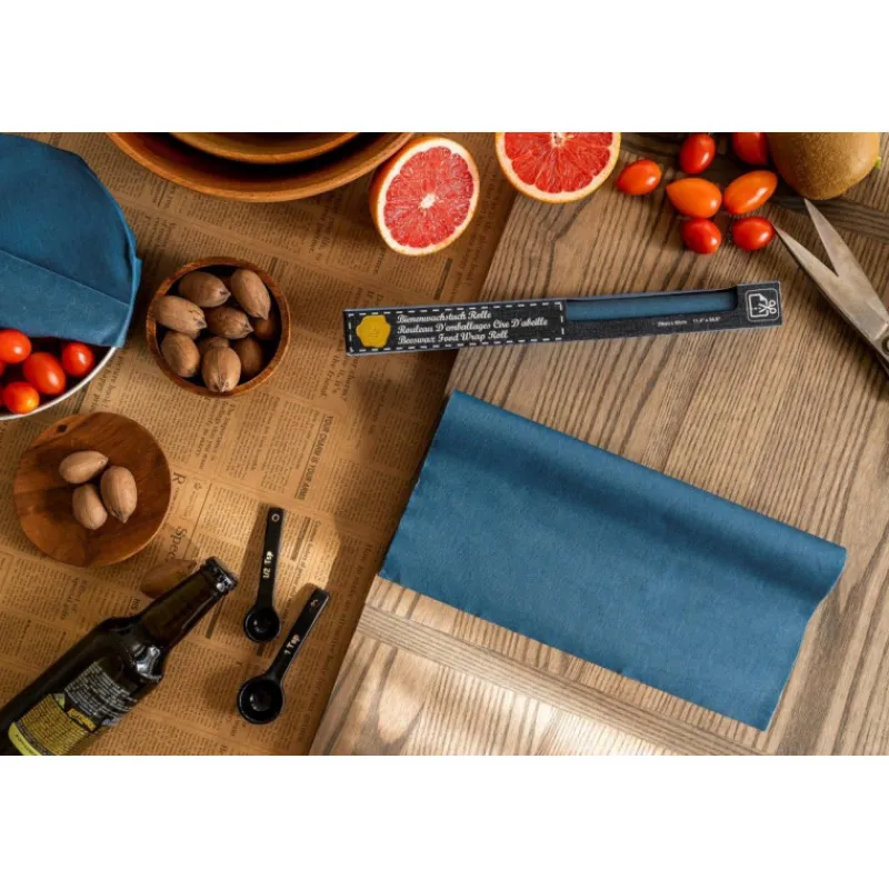 NUTS Conservation|Rouleau Emballage Alimentaire Cire Abeille Bleu Jeans 93 x 29 cm