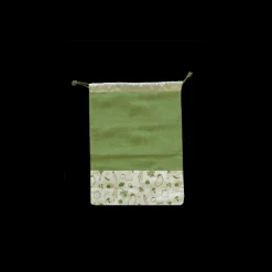 PEBBLY Sac En Tissu|Sac à Légumes Coton Bio Vert 30 x 40 cm