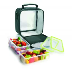 IBILI Conservation|Sac Lunch Isotherme + 2 Boîtes Hermétique Plastique Vert