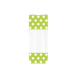 PATISDECOR Emballage Alimentaire|Sachet Bonbon 12 x 26 cm Anis à Pois Blancs Patisdécor (x10)