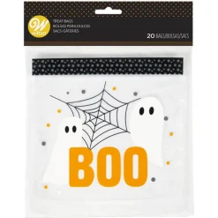 WILTON Emballage Alimentaire|Sachet Bonbon Fantômes Boo 20 x 17 cm (x20)