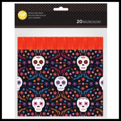 WILTON Emballage Alimentaire|Sachet Bonbon Fête des Morts Mexique Halloween (x20)