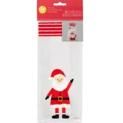 WILTON Emballage Alimentaire|Sachet Bonbon Père Noël 10 x 5 cm x H 24 cm (x20)