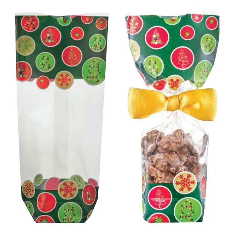 CUISINEADDICT Emballage Alimentaire|Sachet Confiserie Sapins de Noël 12x26cm (x100)