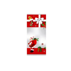 CUISINEADDICT Emballage Alimentaire|Sachet Confiserie 12x26cm Père Noël et sa Hotte (x100)