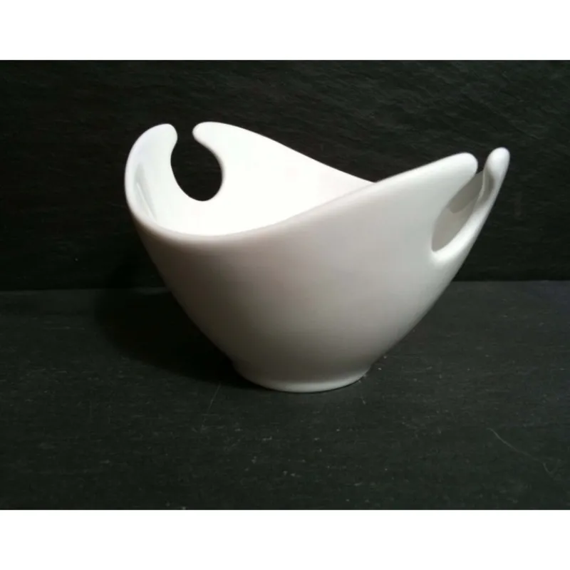 LEBRUN Servir, Présenter|Saladier Jonque Blanc et son service à couverts