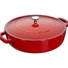 STAUB Sauteuses|Sauteuse en Fonte Chistera 24 cm Rouge Cerise