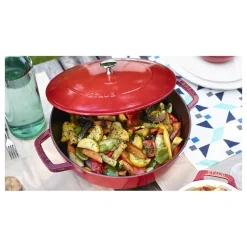 STAUB Sauteuses|Sauteuse en Fonte Chistera 24 cm Rouge Cerise