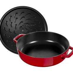 STAUB Sauteuses|Sauteuse en Fonte Chistera 28 cm Rouge Cerise