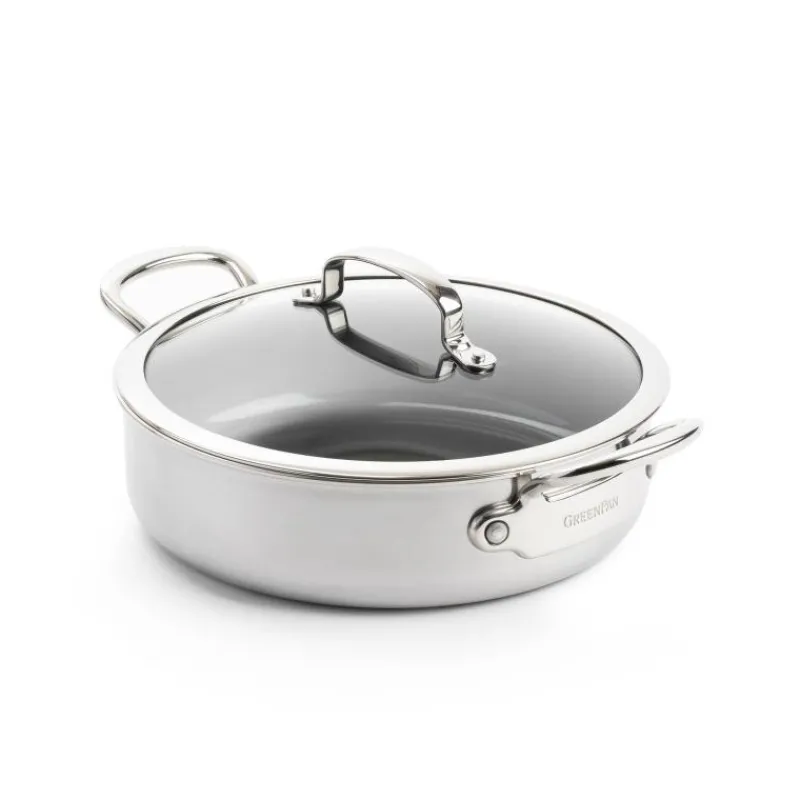 GREENPAN Sauteuses|Sauteuse Inox Ø 26 cm avec Couvercle PREMIERE