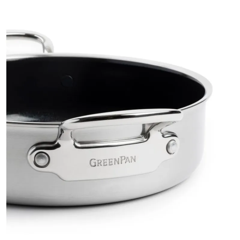 GREENPAN Sauteuses|Sauteuse Inox Ø 26 cm avec Couvercle PREMIERE