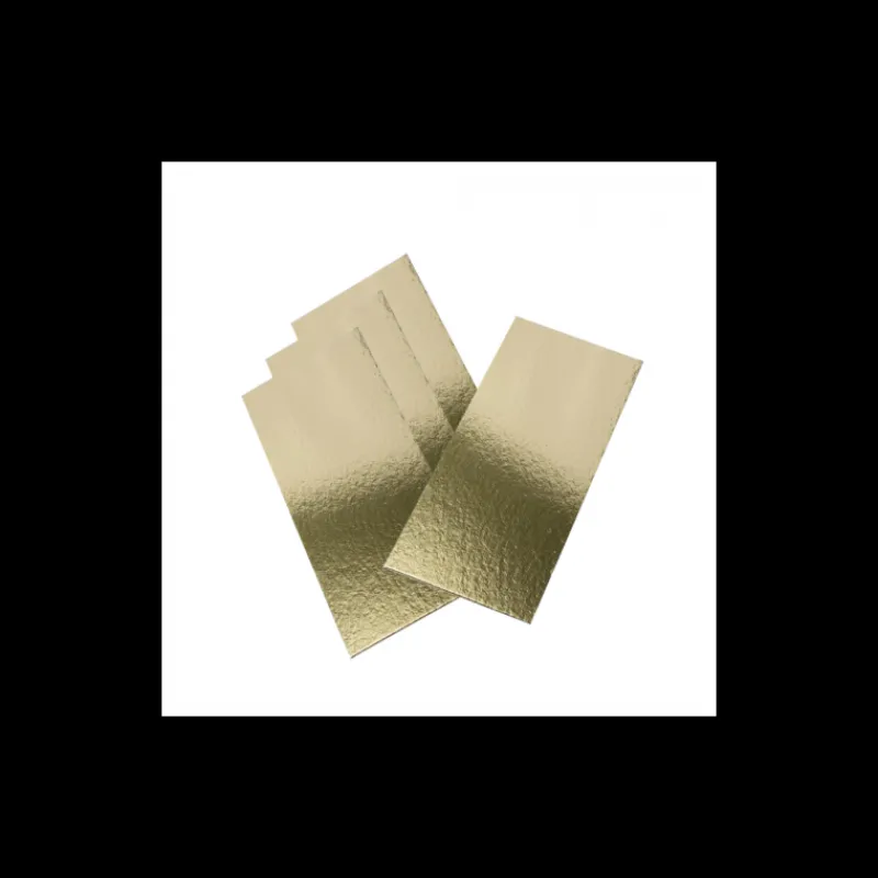 CUISINEADDICT Présentoirs Pour Gâteaux|Semelle à Bûche 60x10cm Or Bords Droits (x50)