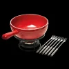 EMILE HENRY Appareil À Raclette, Appareil À Fondue|Service à Fondue en Céramique Ø 24 cm Grand Cru