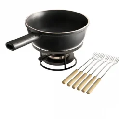 EMILE HENRY Appareil À Raclette, Appareil À Fondue|Service à Fondue en Céramique Ø 22 cm Ardoise