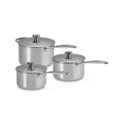 LE CREUSET Casseroles|Set 3 Casseroles Inox Signature avec Couvercle