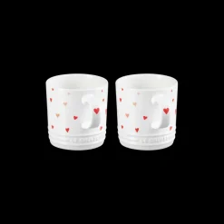 LE CREUSET Vaisselle|Set 2 Mugs en Céramique Motifs Cœur 350 ml