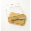 PEBBLY Servir, Présenter|Set Beurrier en Verre et Bambou