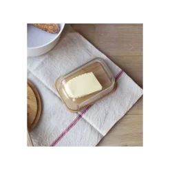 PEBBLY Servir, Présenter|Set Beurrier en Verre et Bambou