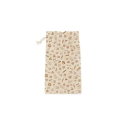 PEBBLY Sac En Tissu|Conservation|Set Boîte à Pain Métal et Bambou 4 Pièces