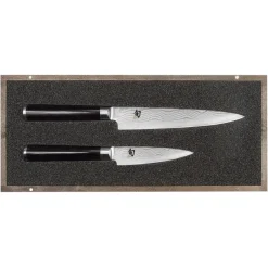 KAI Couteau D'office|Couteau Japonais|Set Couteau d'Office et Couteau Universel Shun Classic Damas