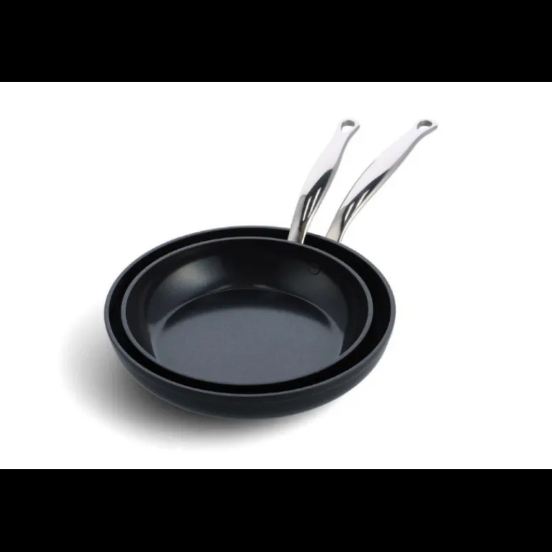 GREENPAN Batterie De Cuisine|Poêles|Set de 2 Poêles 24 et 28 cm collection BARCELONA PRO