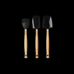 LE CREUSET Spatules|Maryses Et Cuillères|Set de 3 Spatules Silicone Black Onyx
