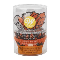 WILTON Décoration Gâteau|Moules En Papier|Set de Caissettes Cupcakes et Cake Toppers Halloween