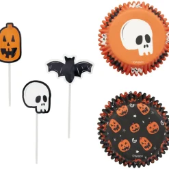 WILTON Décoration Gâteau|Moules En Papier|Set de Caissettes Cupcakes et Cake Toppers Halloween
