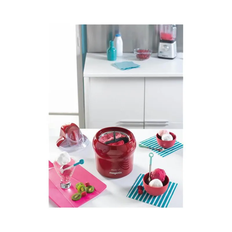 MAGIMIX Sorbetière, Turbine À Glace|Sorbetière 1.5 L Rouge