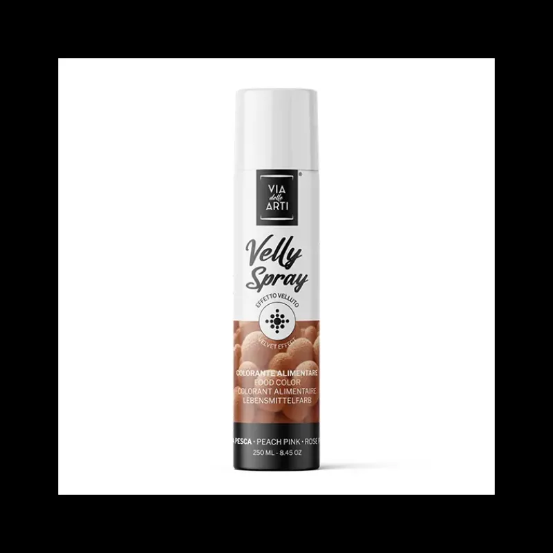 VELLY SPRAY Spray Alimentaire|Colorants Alimentaires|Spray Velours Rose Pêche 250 ml Colorant Alimentaire Pro