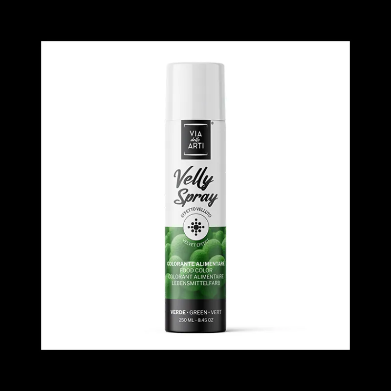 VELLY SPRAY Spray Alimentaire|Colorants Alimentaires|Spray Velours Vert 250 ml Colorant Alimentaire Pro