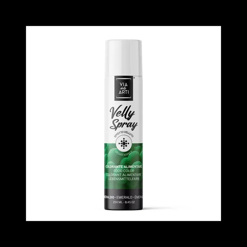 VELLY SPRAY Spray Alimentaire|Colorants Alimentaires|Spray Velours Vert Emeraude 250 ml Colorant Alimentaire Pro