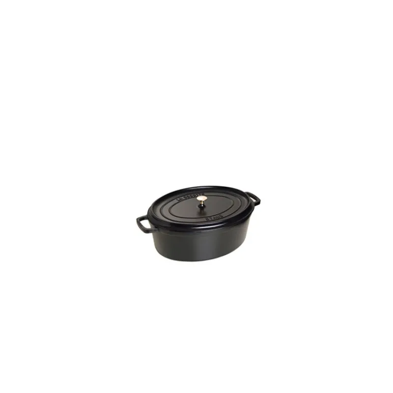 STAUB Cocotte En Fonte|Cocotte Fonte Ovale 15 cm Noir Mat 0,6 L