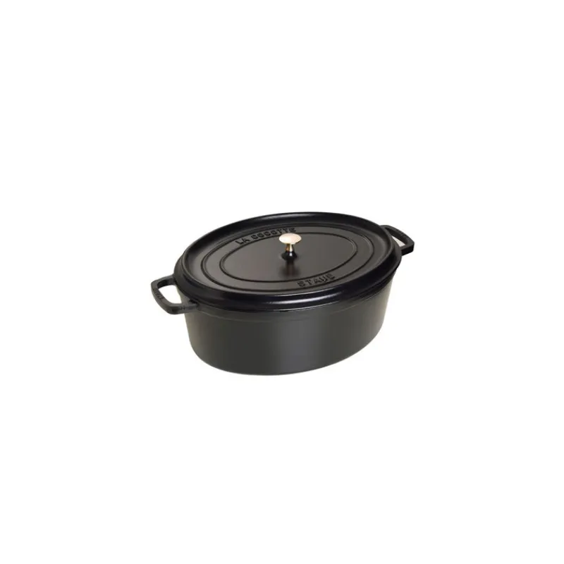 STAUB Cocotte En Fonte|Cocotte Fonte Ovale 41 cm Noir Mat 12 L