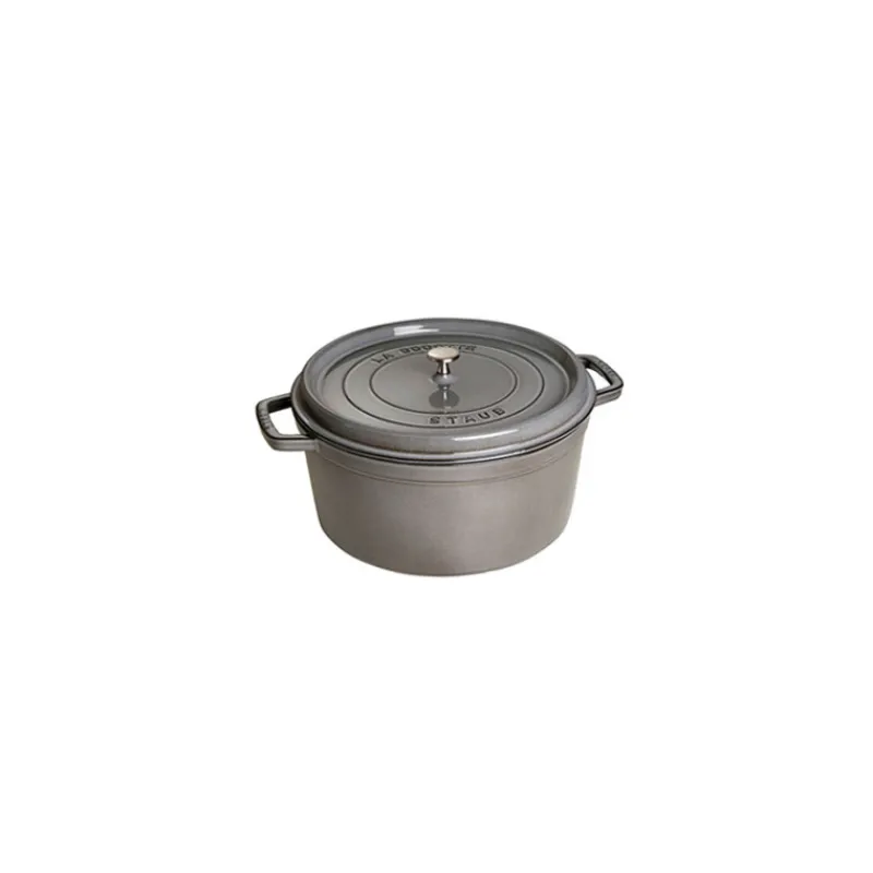 STAUB Cocotte En Fonte|Cocotte Fonte Ronde 26 cm Gris Graphite 5,2 L