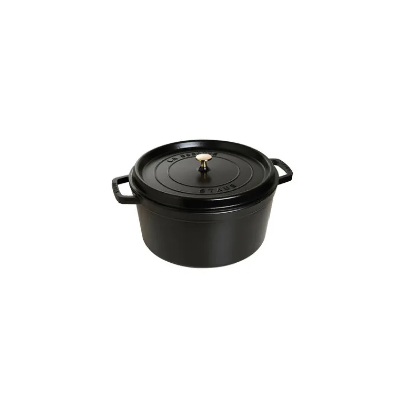 STAUB Cocotte En Fonte|Cocotte Fonte Ronde 30 cm Noir Mat 8,35 L