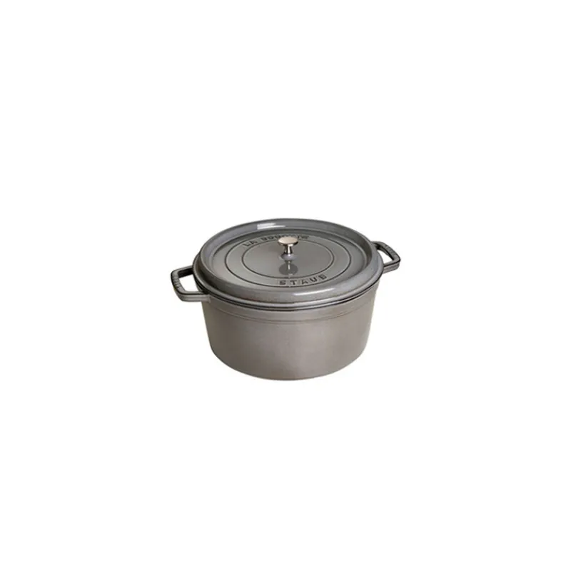 STAUB Cocotte En Fonte|Cocotte Fonte Ronde 22 cm Gris Graphite 2,6 L
