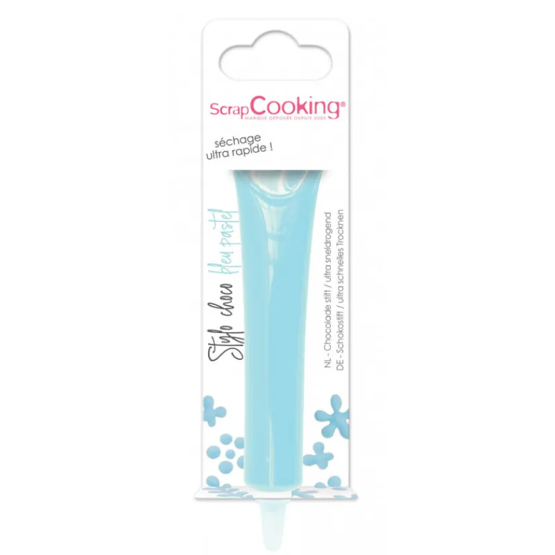 SCRAPCOOKING Nappages Et Glaçages|Décoration Comestible|Stylo Chocolat Bleu Ciel 25 g
