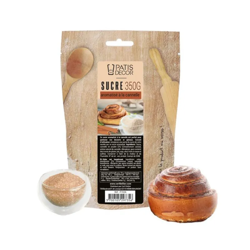 PATISDECOR Sucre|Sucre Aromatisé Cannelle 350 g Patisdécor