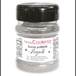 SCRAPCOOKING Décoration Comestible|Sucre Pailleté Argenté 160 g