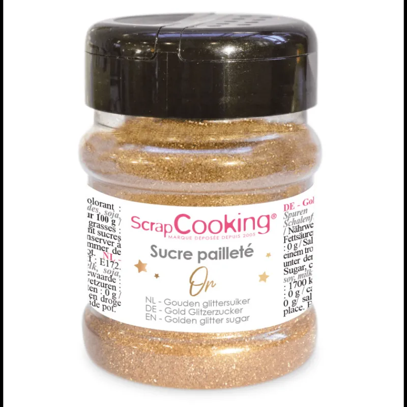 SCRAPCOOKING Décoration Comestible|Sucre Pailleté Or 160 g