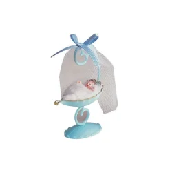 NORDIA Décoration Gâteau|Sujet bapteme Garçon Berceau Bleu 10 cm