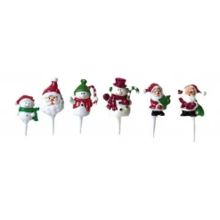 CUISINEADDICT Décoration Gâteau|Sujets de Noël Rouge sur pique x72