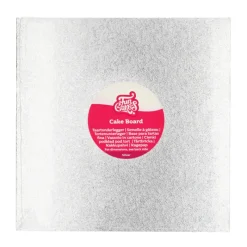 FUNCAKES Présentoirs Pour Gâteaux|Support Gâteau Carré Ø25 cm Argenté