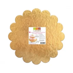 SCRAPCOOKING Présentoirs Pour Gâteaux|Support Gâteau Or et Noir Rond Cannelé Ø24cm x5