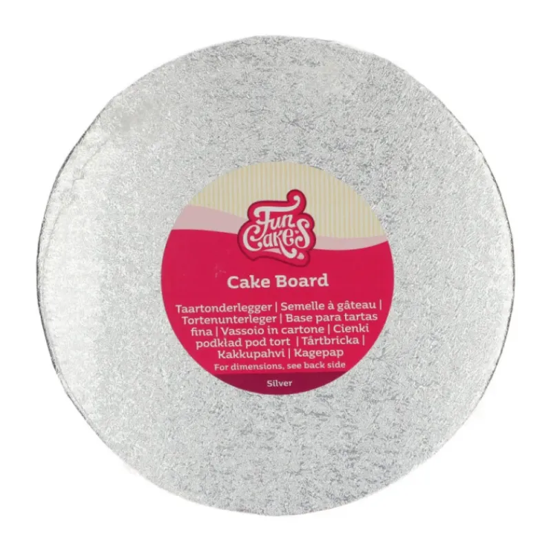 FUNCAKES Présentoirs Pour Gâteaux|Support Gâteau Rond Ø22.5 x 0,4 cm Argenté