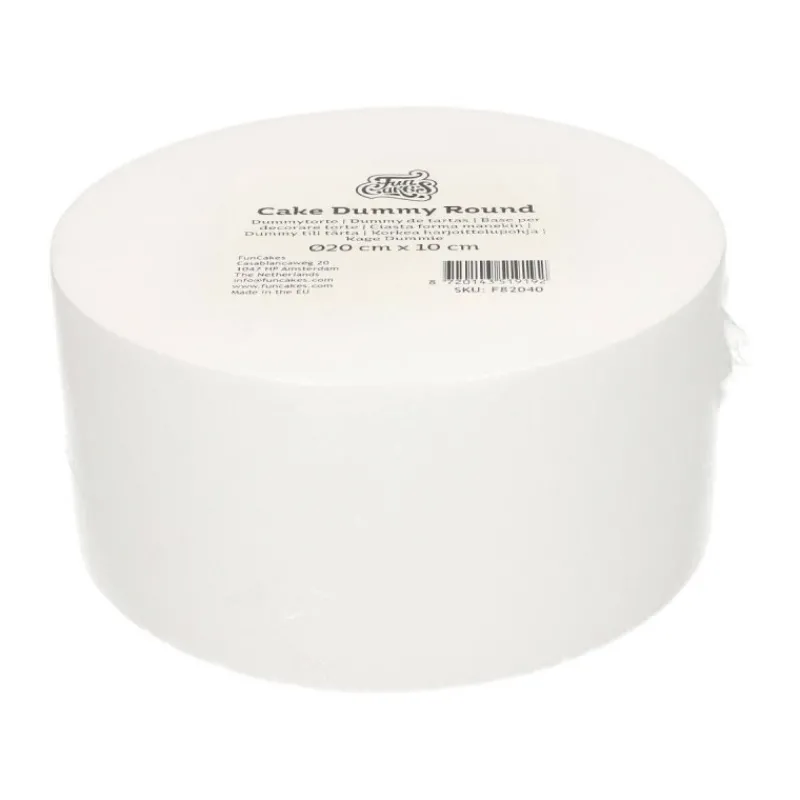 FUNCAKES Présentoirs Pour Gâteaux|Support polystyrène rond H10 cm Ø 20 cm