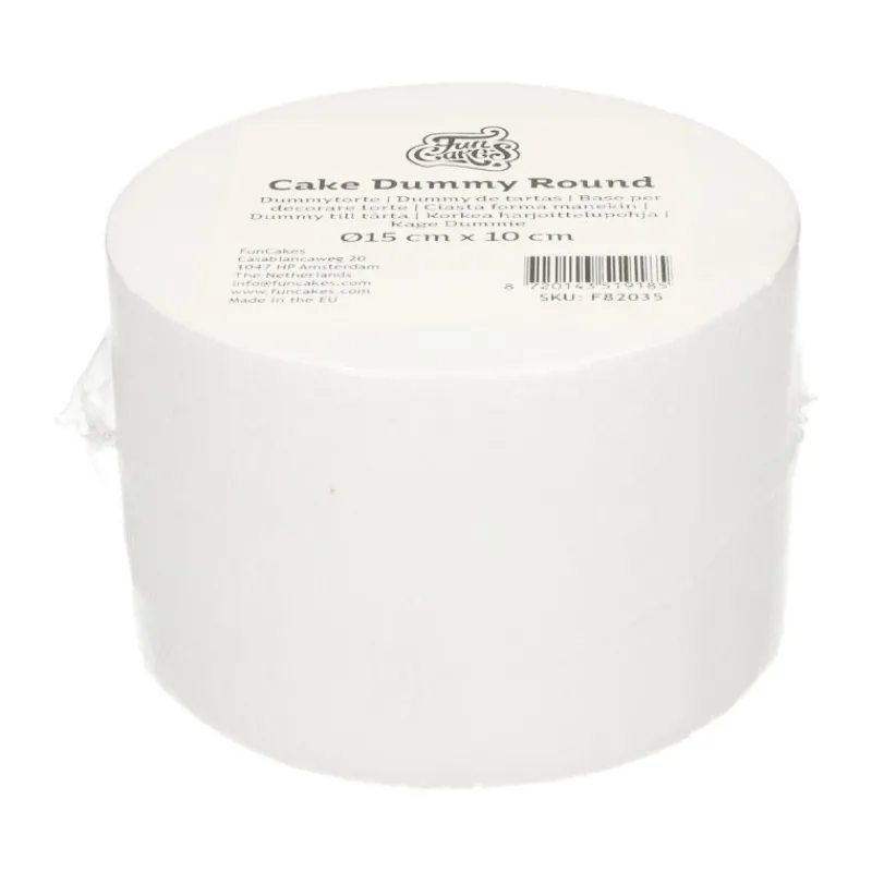 FUNCAKES Présentoirs Pour Gâteaux|Support polystyrène rond H10 cm Ø 15 cm