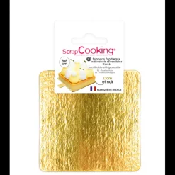 SCRAPCOOKING Présentoirs Pour Gâteaux|Supports Gâteau Or et Noir Carré 8 cm (x10)