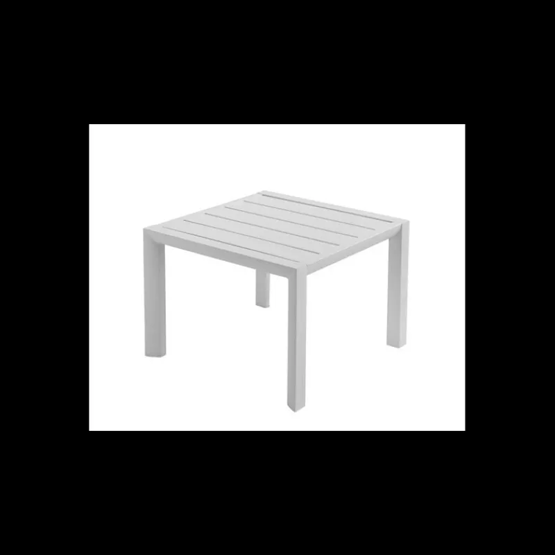 GROSFILLEX Mobilier Lounge|Salon De Jardin Professionnel|Table Basse Carrée 50 x 50 cm Blanc Glacier Sunset